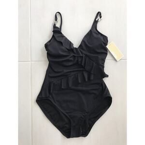 Michael Kors Swim Pleated Padded One Piece Swimsuit